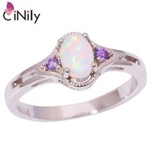 White Fire Opal Amethyst Silver Rings Wholesale Retail New Style For Fashion Party Women Jewelry Ring Size 6 7 8 OJ8584