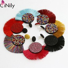 CiNily Delicate Multicolor Zircon Gold Earrings For Women Wedding Party Jewelry Tassel Dangler Earrings Gift FH8942