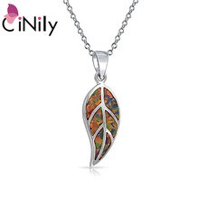 CiNily Created Orange Fire Opal Silver Plated Pendant Wholesale Retail Hot Sell Fashion for Women Jewelry Pendant 1 1/4" OD4570