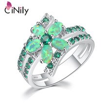 New Arrived ! Flower ! Wholesale & Retail For Women Jewelry Green Fire Opal Emerald Silver Plated Ring Size 7 8 9 OJ6202