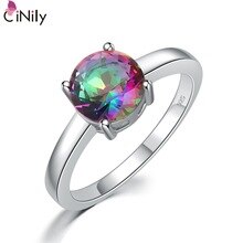 2015 ! Fashion & Beautiful ! Wholesale & Retail For Women Jewelry Mystic Topaz Silver Ring Size 5 6 7 8 9 10 OJ7324