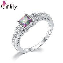 Beautiful Lady style ! Wholesal Women Jewelry Mystic Topaz & Zircon 925 Silver Stamp Ring Size 7 / 8 / 9 NJ5970