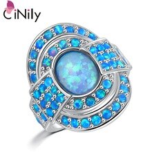 Distinctive Charming !  Wholesale &  Retail Women Jewelry Blue  Fire Opal 925 Silver Plated Ring Size 7 / 8 /  9  /10  OJ4861