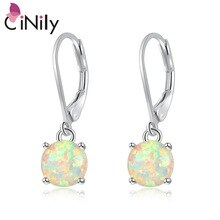2015 New Advent ! Elegant & Distinctive Wholesale & Retail For Women Jewelry White Fire Opal Silver Drop Earrings 1" OH3019