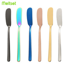 Colorful Butter Knife Stainless Steel Cheese Cutter For Sandwich Toast Jam Butter Spreader Cream Dessert Cake Divider