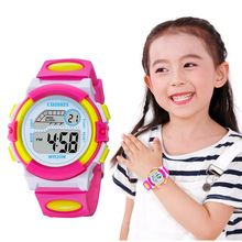 Colorful Kids Watches Bright Rose Red Digital Watch For Children Sports Boys Girls Luminous LED Waterproof Clock reloj infantil