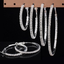 Crystal full Rhinestone Hoop Earrings Jewelry Wholesale !Paparazzi Basketball Wives CZ Hoop Earring for women  Free Shipping