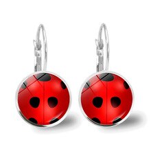 Cute Ladybug Drop Earrings For Women Wave Point Element Earrings Trendy Movie Animation Cartoon Jewelry