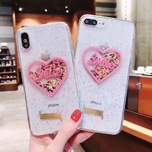 Cute Quicksand Cases For iPhone X XS Case For iPhone 6 6s 7 8 Plus Case Glitter candy love Back Cover For iPhone xs max Cases