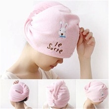 Cute rabbit super fiber dry hair cap super absorbent magic cartoon rabbit dry hair cap factory direct sale