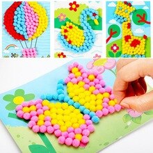 DIY Plush Ball Painting Stickers Puzzles Handmade Crafts Educational Kids Toy
