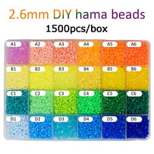 DOLLRYGA 1500pcs/box 2.6mm Hama Beads 72Colors For Choose Kid Education Diy Tos 100% Quality Guarantee New Perler Bead Wholesale
