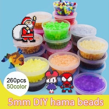 DOLLRYGA hama Beads 5mm 50 colors Perler Rainbow Beads for Kids DIY Pegboard Puzzles Boxed lote High Auality Handmade Girl Gifts
