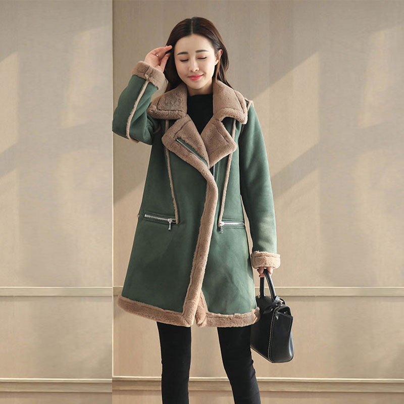 DUOUPA Cotton women's mid-length Korean version 2020 new winter Harajuku coat deerskin velvet lamb wool thick cotton jacket