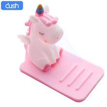 DUSH PVC Soft Lazy Cartoon Mobile Phone Stand, Unicorn Car Desktop Multifunctional Adjustable Stand.