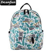 Deanfun Mini Backpacks for Girls 3D Printing Sloth Swanky Turtle Leaf School Shoulder Bag Teenagers MNSB-6