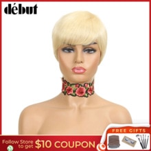 Debut Brazilian Remy Short Bob Human Hair Wigs For Black Women Blonde Wigs Human Hair 613 Ombre Short Straight Human Hair Wigs