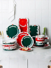 Dinner Plate Set Strawberry Seris Phnom Penh Ceramic Plate Dinnerware Set Under Glazed Dishes And Plat Set Kitchen Dishes