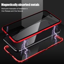 Double Sided Glass Magnetic Adsorption Metal Phone Case For iPhone 11 Pro MAX 6 8 7 6s Plus X XS MAX XR Samsung S8 S9 S10E Plus