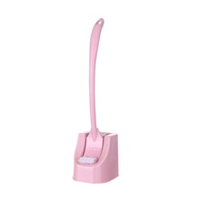 Double Sided Toilet Brush Thick Plastic Long Handle Bathroom Cleaning Brush with Holder Base for Home Hotel Bathroom