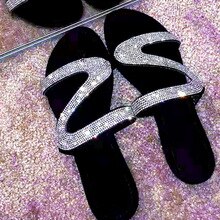 Dropshipping Sandals Women Bright Diamond Casual Outdoor Travel Flip Flop Beach Shoes Women Non-slip Slippers shoes woman mujer