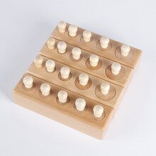 Educational Toy 20pcs/set Four Rows Wooden Seal Baby Enlightenment Education Size And Length Perception Stamps Wood