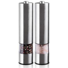 Electric salt and pepper grinding unit (2 packs) - Electronically adjustable vibrator - Ceramic grinder - Automatic one-handed
