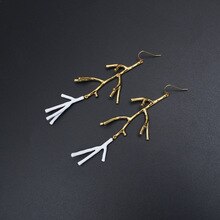 Elegant Women Vintage Branches Earrings Double Color Enamel Glaze Temperament Luxury Fashion Earring Jewelry Gift