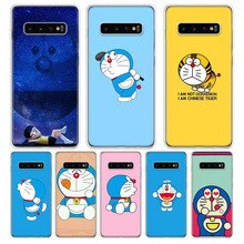 Erilles Doraemon Phone Shell For Samsung Galaxy S10 Lite Note 10 9 8 S9 S8 J4 J6 J8 + Plus S7 S6 Silicone Phone Cover Case