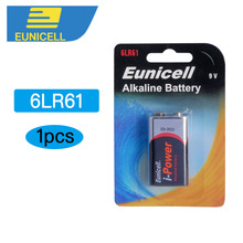 Eunicell 1PCS Dry Battery 9V 6LR61 PPP3 1604A Alkaline Battery Non-rechargeable Batteries for Radio,Camera,Toys etc
