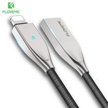 FLOVEME For Lightning To USB Cable For iPhone 11 XS MAX XR X 8 7 For iPad Charger 1.2M Safe durable LED Sync Cable Fast Charging