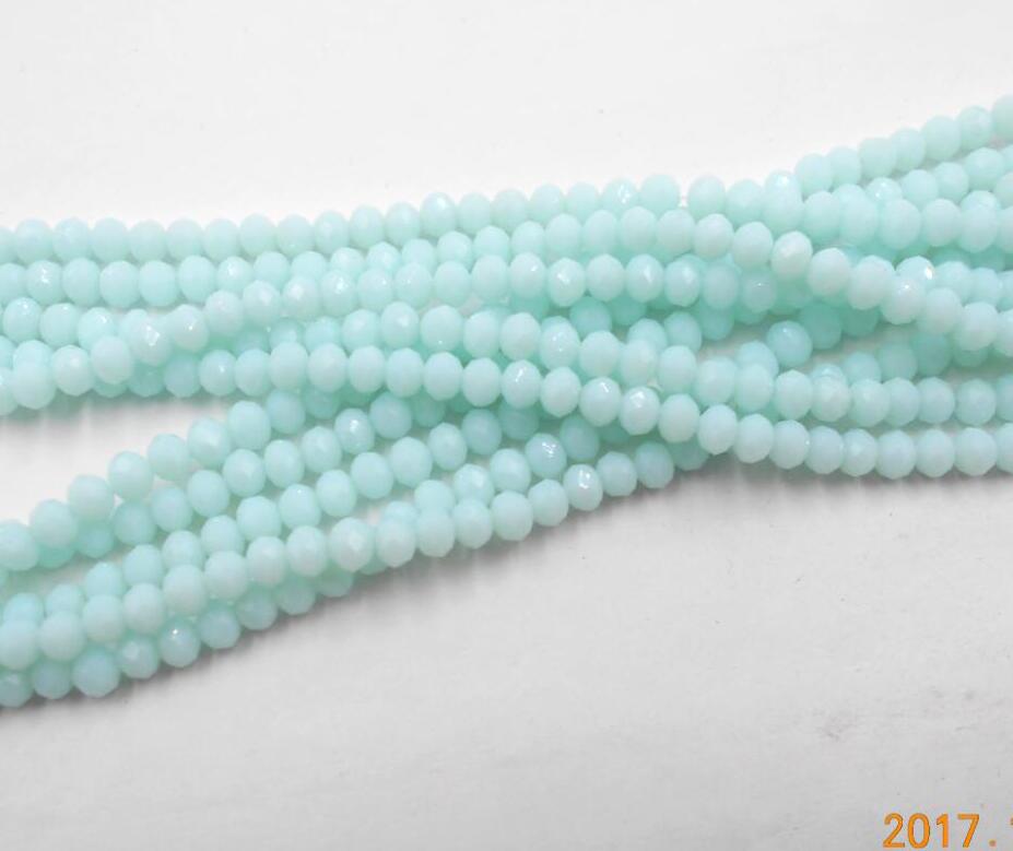 FLTMRH  Non-hyaline Blue Color 3*4mm 140pcs Rondelle Austria faceted Crystal Glass Beads Loose Spacer Round Beads for Jewelry