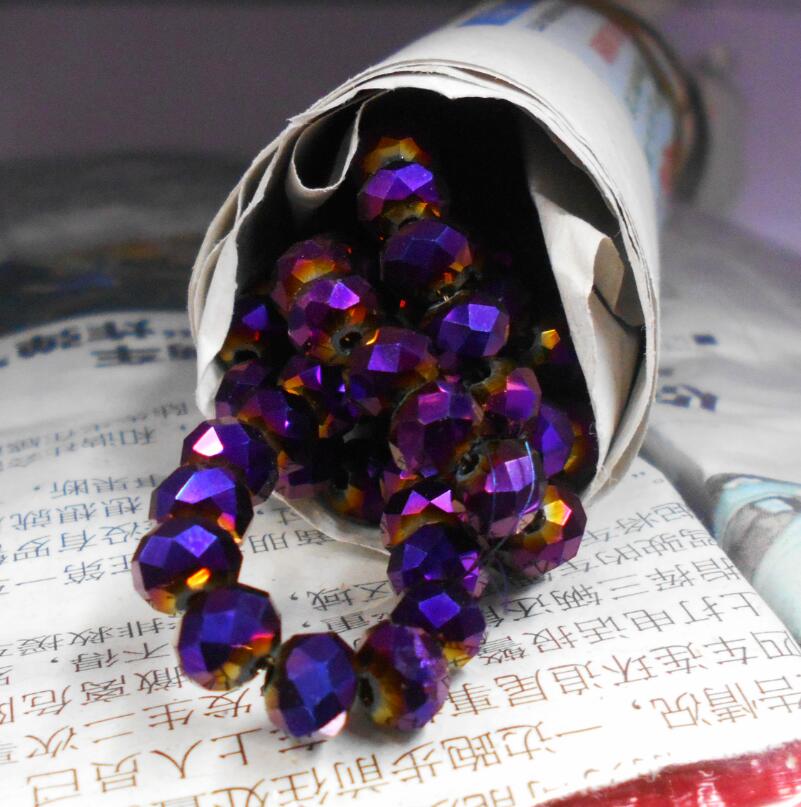 FLTMRH   Shining Purple Color 3*4mm 140pcs Rondelle Austria faceted Crystal Glass Beads Loose Spacer Beads for Jewelry Making