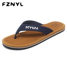 FZNYL Fashion Slippers Man Non-slip Rubber Outsoles Summer Flip Flops Beach Sandals Indoor Home Shoes For Men Big Size 39 46 49