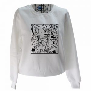 Fairy Tale Women's Sweatshirt Abstract Print Pullover Woman Fashion Loose Cotton Oversized Contrast female sweatshirt