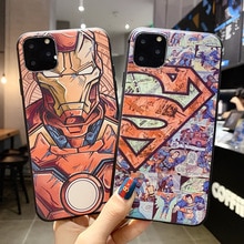 Fashion 3D  Iron Man Captain America  soft TPU back cover for iPhone 6s 7 8 plus 11 pro Xs Max XR Phone Case