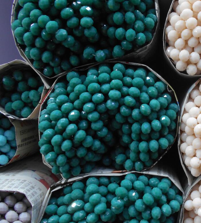 Fashion 8MM 70 piece/lot Round Glass Stand Beads Rondelle Faceted Crystal Spacer Loose Bead Jewelry Making