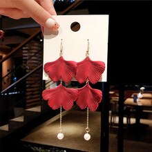 Fashion Flower Earrings Ladies Sweet Tassel Earrings with Flowers Long Pendants Exaggerated Earrings Wedding Accessories Gifts