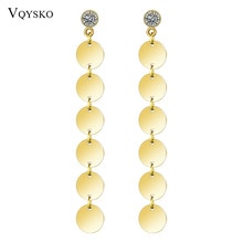 Fashion Long Tassel Earring Kolczyki For Women Valentine Day Gift Pendientes Stainless Steel Party Drop Earring Jewelry Designer