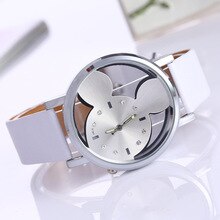 Fashion MicMouse Kids Watch Boy Girl Gift Children Cartoon Wristwatches Hollow Glass Leather Women Watches