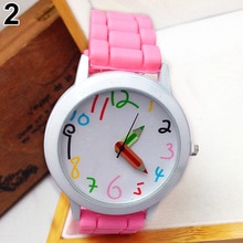 Fashion Unisex Student Wristwatch Silicone Strap Analog Quartz Wrist Watch Xmas Gift