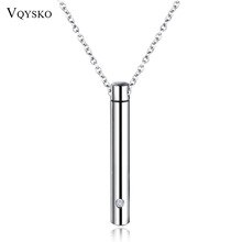 Fashion Urn Memorial Ash Openable Pendant Necklace For Women Cubic Zirconia Stainless Steel Woman Jewelry Necklaces Wholesale