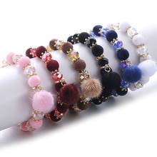 Fashion romance Bracelets For Women hairy ball Pendant Bracelets with bling crystal Beads Fit Pan Bracelets Jewelry