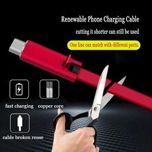 Fast Charger Cable Repairable USB Data Sync Charging Cord 1.5m Repair Recycling Renewable Charging Adapter Cord for IOS TypeC