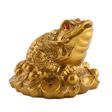 Feng Shui Toad Money LUCKY Fortune Wealth Chinese Golden Toad Coin Home Office Decoration Tabletop Ornaments Lucky Gifts