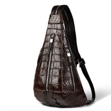 Fenge crocodile men chest bag men casual backpack outdoor leather backpack stylish crocodile chest bag
