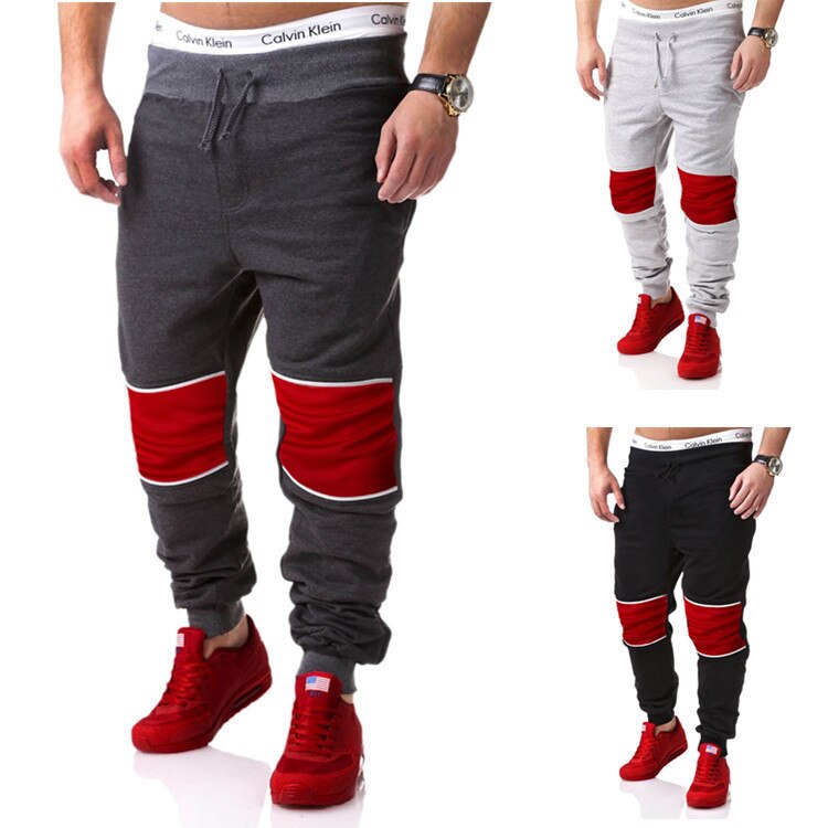 Fitness Sport Pants Men Elastic Breathable Sweatpants Running Training Panelled Basketball Loose Trousers Man Plus Size Slacks