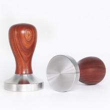 Flat and Thread Bottom Red Wood Handle Coffee Tamper Powder Hammer Barista Tools Flat Espresso Tamper Coffee Accessories