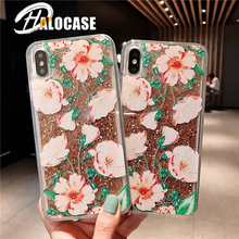 Floral Silicon Case For iPhone XR XS Max X Glitter Gold Foil Lace Flower Phone Cases for iPhone 7 8 6 6s Plus Clear Cover
