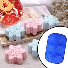 Flower Shape Silicone Mold 3D Christmas Snowflake Moon Cake Fondant Cupcake Mold DIY Pastry Baking Tools